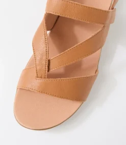 Women SUPERSOFT Sandals-Majesti Dark Tan Leather Sandals