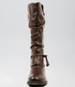 Women I LOVE BILLY Boots-Maldivian Choc Smooth Knee High Boots