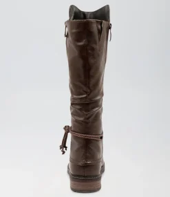 Women I LOVE BILLY Boots-Maldivian Choc Smooth Knee High Boots