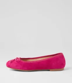 Women DIANA FERRARI Flats-Malerina Fuchsia Suede Ballet Flats