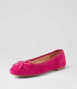 Women DIANA FERRARI Flats-Malerina Fuchsia Suede Ballet Flats
