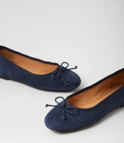 Women DIANA FERRARI Flats-Malerina Navy Suede Ballet Flats