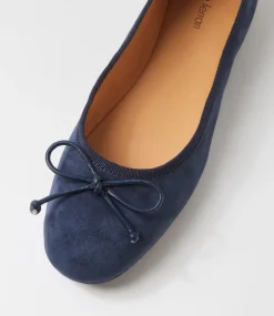 Women DIANA FERRARI Flats-Malerina Navy Suede Ballet Flats