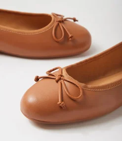 Women DIANA FERRARI Flats-Malerina Tan Leather Ballet Flats