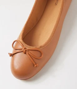 Women DIANA FERRARI Flats-Malerina Tan Leather Ballet Flats