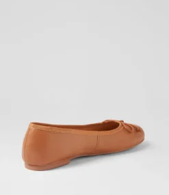 Women DIANA FERRARI Flats-Malerina Tan Leather Ballet Flats