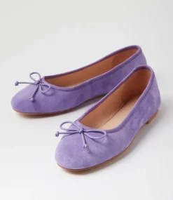 Women DIANA FERRARI Flats-Malerina Violet Suede Ballet Flats
