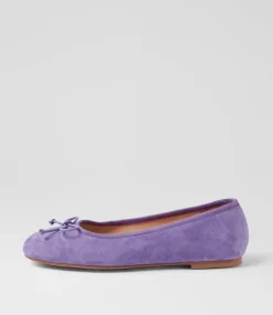 Women DIANA FERRARI Flats-Malerina Violet Suede Ballet Flats