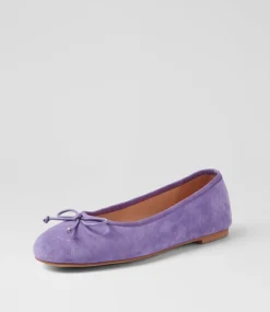 Women DIANA FERRARI Flats-Malerina Violet Suede Ballet Flats