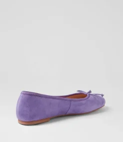 Women DIANA FERRARI Flats-Malerina Violet Suede Ballet Flats