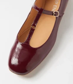 Women TOP END Flats-Maloney Wine Patent Leather Flat Shoes