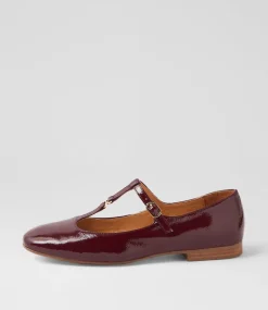 Women TOP END Flats-Maloney Wine Patent Leather Flat Shoes