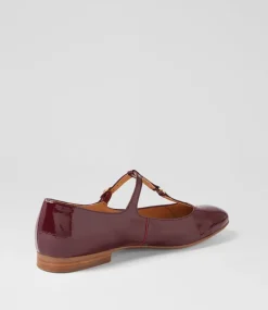 Women TOP END Flats-Maloney Wine Patent Leather Flat Shoes