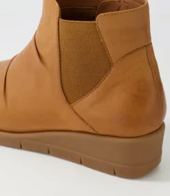 Women SUPERSOFT Boots|Comfort-Marcei New Tan Leather Ankle Boots