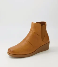Women SUPERSOFT Boots|Comfort-Marcei New Tan Leather Ankle Boots