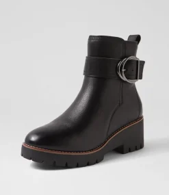 Women SUPERSOFT Boots|Comfort-Marri Black Leather Ankle Boots
