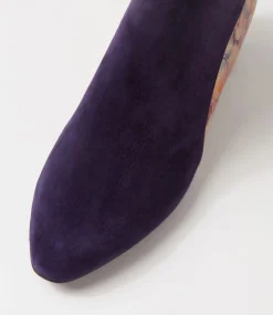 Women SUPERSOFT Boots-Marrinas Dark Purple Old Gold Multi Ankle Boots