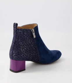 Women SUPERSOFT Boots|Comfort-Marrinas Navy Multi Ankle Boots