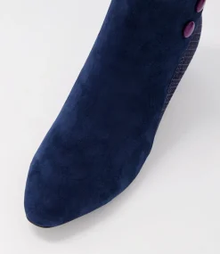 Women SUPERSOFT Boots|Comfort-Marrinas Navy Multi Ankle Boots