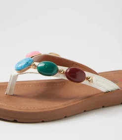 Women I LOVE BILLY Flats|Sandals-Marsha White Sandals