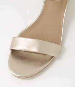 Women DIANA FERRARI Heels|Sandals-Marsya Champagne Leather Sandals