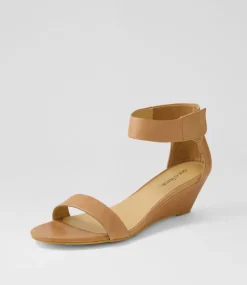 Women DIANA FERRARI Heels|Sandals-Marsya Tan Leather Sandals