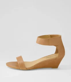 Women DIANA FERRARI Heels|Sandals-Marsya Tan Leather Sandals