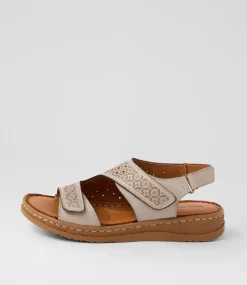 Women COLORADO Comfort|Flats-Martha Silver Grey Leather Sandals
