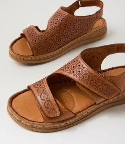 Women COLORADO Comfort|Flats-Martha Tan Leather Sandals