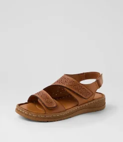 Women COLORADO Comfort|Flats-Martha Tan Leather Sandals