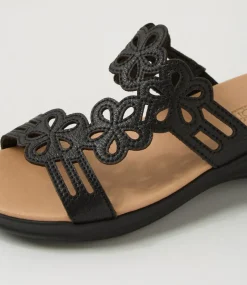Women SUPERSOFT Comfort|Sandals-Marthi Black Leather Sandals