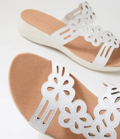 Women SUPERSOFT Sandals-Marthi White Leather Sandals