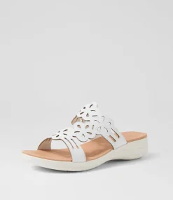Women SUPERSOFT Sandals-Marthi White Leather Sandals