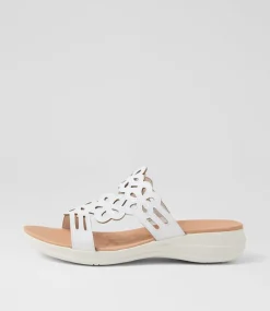 Women SUPERSOFT Sandals-Marthi White Leather Sandals