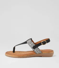 Women I LOVE BILLY Flats|Sandals-Martina Black Cheetah Multi Sandals