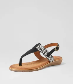 Women I LOVE BILLY Flats|Sandals-Martina Black Cheetah Multi Sandals