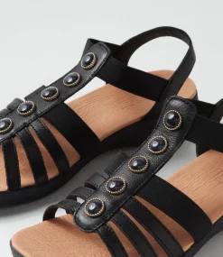 Women SUPERSOFT Comfort|Sandals-Mason Black Leather Sandals