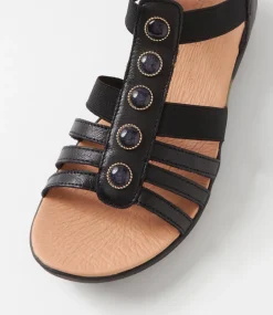 Women SUPERSOFT Comfort|Sandals-Mason Black Leather Sandals