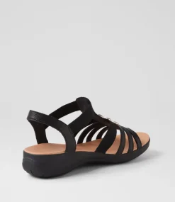 Women SUPERSOFT Comfort|Sandals-Mason Black Leather Sandals