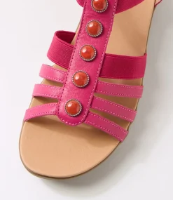 Women SUPERSOFT Comfort|Sandals-Mason Dark Fuchsia Gum Leather Sandals