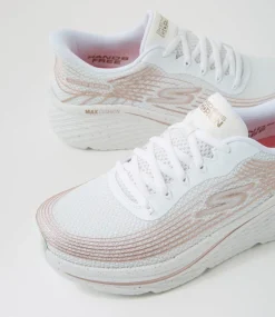 Women SKECHERS Sneakers-Max Cushioning Elite 2 White Rose Gold Textile Sneakers