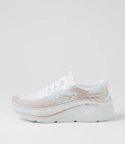 Women SKECHERS Sneakers-Max Cushioning Elite 2 White Rose Gold Textile Sneakers