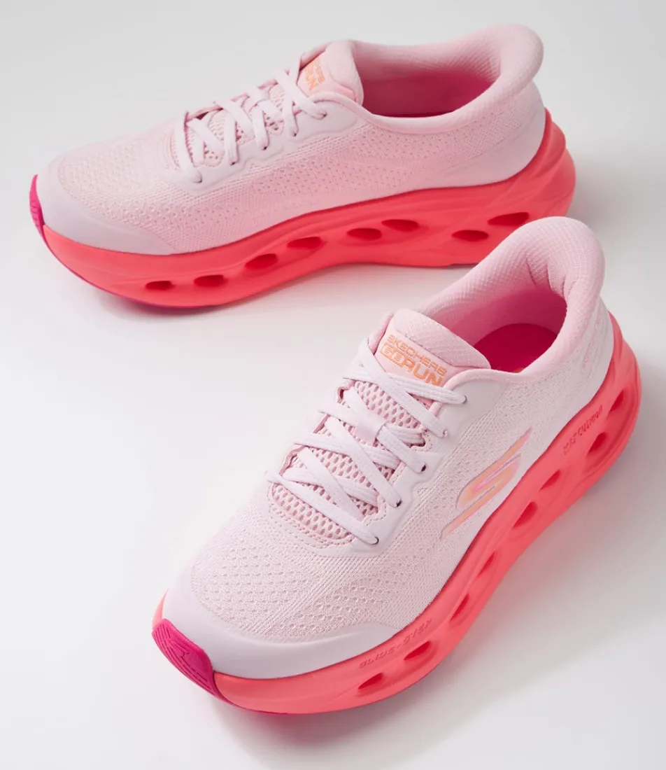 Women SKECHERS Sneakers-Max Cushioning Glide Step Light Pink Fabric Sneakers
