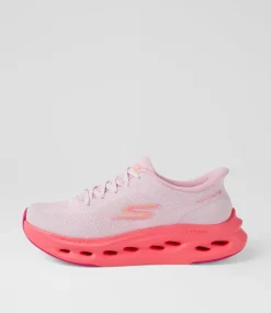 Women SKECHERS Sneakers-Max Cushioning Glide Step Light Pink Fabric Sneakers