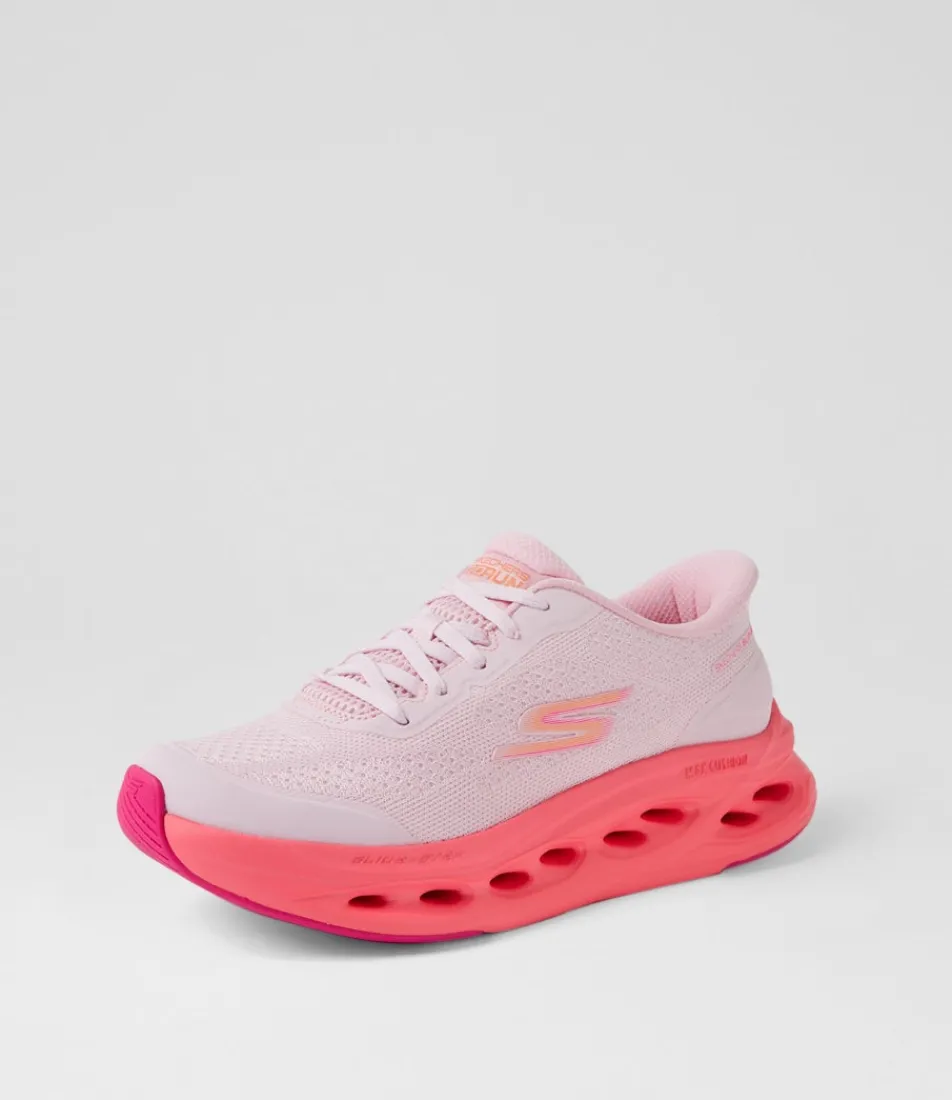 Women SKECHERS Sneakers-Max Cushioning Glide Step Light Pink Fabric Sneakers