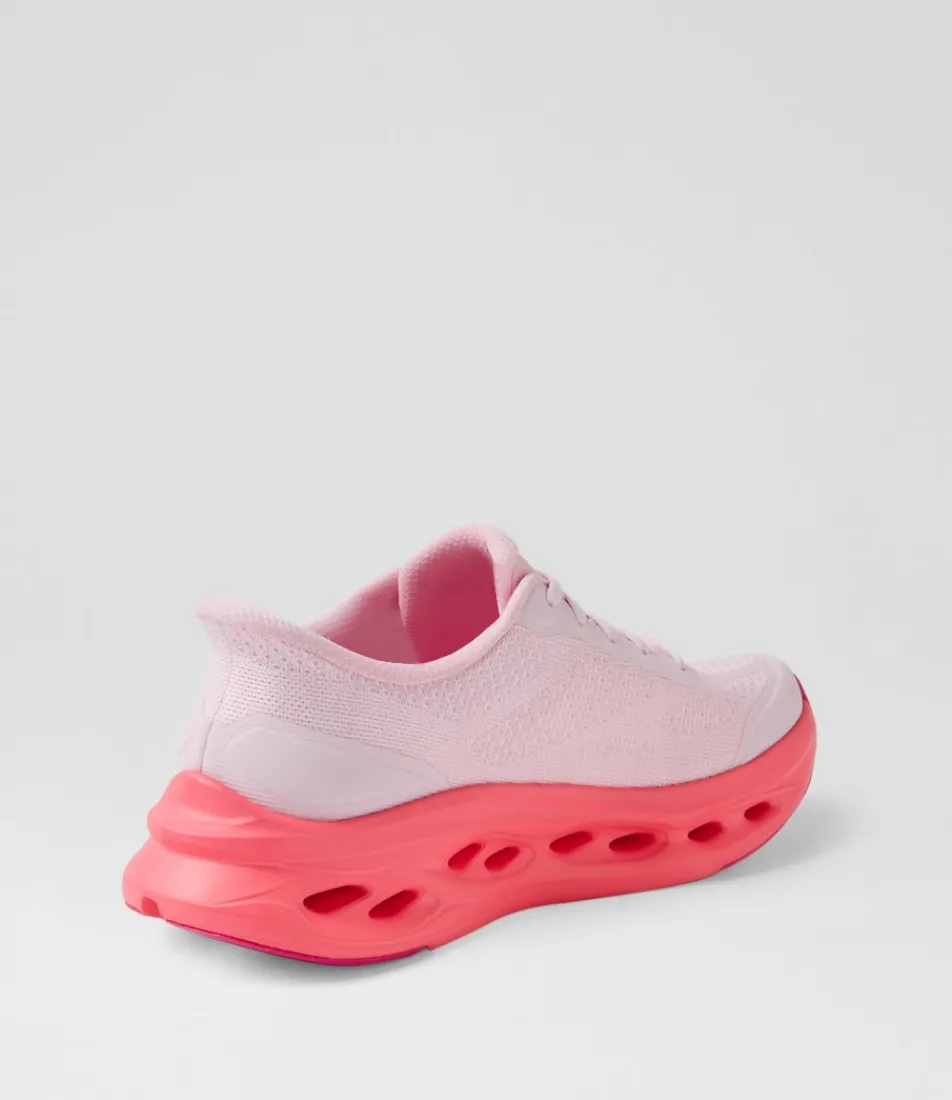 Women SKECHERS Sneakers-Max Cushioning Glide Step Light Pink Fabric Sneakers
