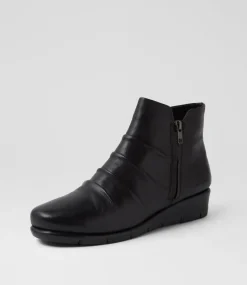 Women SUPERSOFT Boots|Comfort-Maxie Black Leather Ankle Boots