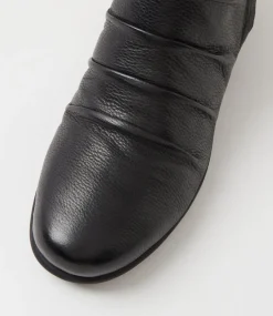 Women SUPERSOFT Boots|Comfort-Maxie Black Painted Floral Leather Ankle Boots