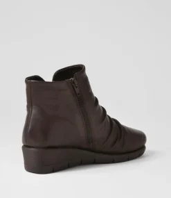 Women SUPERSOFT Boots|Comfort-Maxie Dark Brown Leather Ankle Boots