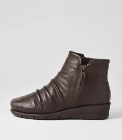 Women SUPERSOFT Boots|Comfort-Maxie Dark Brown Leather Ankle Boots